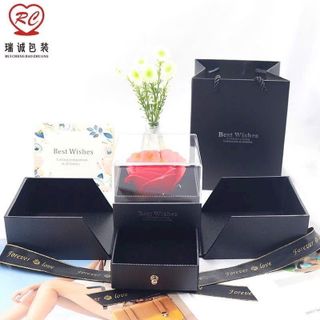 HỘP HOA VALENTINE NẮP MỞ CÓ NGĂN KÉO ĐỰNG QUÀ TẶNG