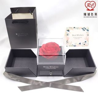 HỘP HOA VALENTINE NẮP MỞ CÓ NGĂN KÉO ĐỰNG QUÀ TẶNG