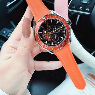 SĂN SALE CUỐI NĂM ĐỒNG HỒ NAM TRUNG CẤP ÔMAGE CƠ DÂY CAO SU MÀU CAM