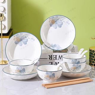 Đĩa 8 Vuông Hoa Xanh (THÙNG 60C)