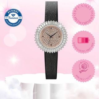SET VALENTINE ĐỒNG HỒ NỮ CHÍNH HÃNG FUNMEI F2077 MẶT PHA LÊ HỒNG FULLBOX TEM KÈM DÂY CHUYỀN