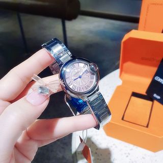 QUÀ VALENTINE ĐỒNG HỒ NỮ CHÍNH HÃNG COMLOVEY THÉP BẠC MẶT HỒNG NIỀNG TRƠN FULLBOX