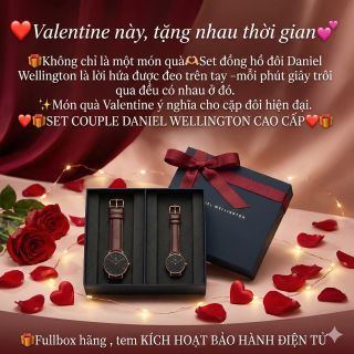 SET VALENTINE DANIEL W CAO CẤP COUPLE DA TRÒN HỘP NƠ ĐỎ