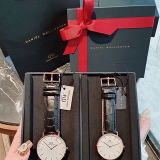 SET VALENTINE DANIEL W CAO CẤP COUPLE DA TRÒN HỘP NƠ ĐỎ