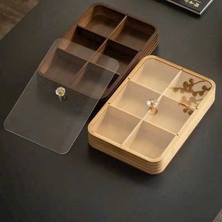 Hộp Mứt Vuông 6 Ngăn Gỗ Xám ( THÙNG 20C)