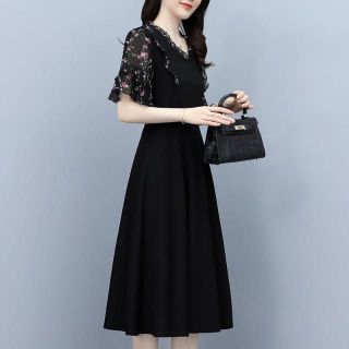 Đầm trung niên sang trọng cho mẹ bigsize phong cách Hàn Quốc thiết kế dáng xòe đẹp cao cấp dự tiệc -K03 Nữ Dress