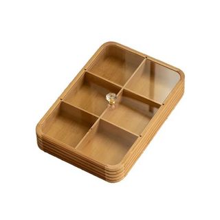 Hộp Mứt Vuông 6 Ngăn Gỗ Xám ( THÙNG 20C)