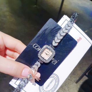 ĐỒNG HỒ NỮ CHÍNH HÃNG COMLORVEY DÂY PHA LÊ MẶT VUÔNG FULLBOX