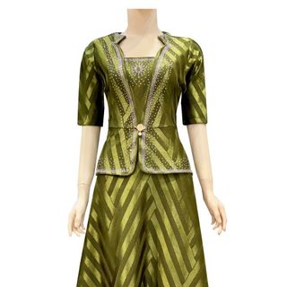 Đầm trung niên sang trọng dành cho mẹ,thiết kế cao cấp dự tiệc, thun sọc chính phẩm co giãn tốt đến 80kg DN11 Nữ Kem