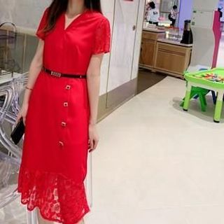 Váy đầm trung niên cho mẹ bigsize cao cấp dự tiệc sang trọng, thiết kế phối ren thanh lịch- HN02 Nữ Women