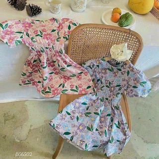 Váy hoa bé gái 100% lụa mango cao cấp, mềm mại, Đầm kiểu bé gái tay ngắn dáng xòe,lưng chun - VAY3