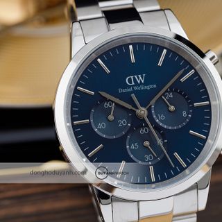 ĐỒNG HỒ NAM CAO CẤP D WELLINGTON ICONIC CHRONOGRAPH DÂY THÉP FULLBOX TEM
