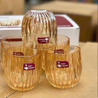 BỘ 6 LY THUỶ TINH VÀNG RED CHERRY 280ML (T12)