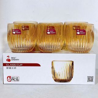 BỘ 6 LY THUỶ TINH VÀNG RED CHERRY 280ML (T12)