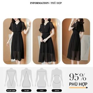 Váy trung niên dự tiệc sang trọng cho mẹ bigsize, thiết kế dáng xòe che khuyết điểm tốt - L220