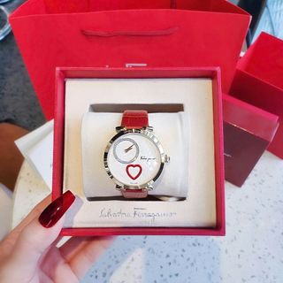 VALENTINE ĐỒNG HỒ NỮ CAO CẤP SALVATHORE COURE DÂY DA MẶT TRÁI TIM