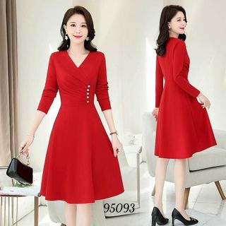 Váy đầm phong cách công sở thanh lịch, poly dày dặn co giãn bigsize HN21 Nữ Dress