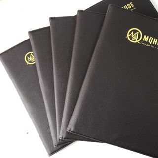 📁 BÌA TRÌNH KÝ DA MÀU NÂU ĐEN IN LOGO THEO YÊU CẦU