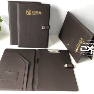 📁 BÌA TRÌNH KÝ DA MÀU NÂU ĐEN IN LOGO THEO YÊU CẦU