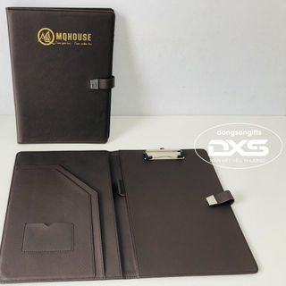 📁 BÌA TRÌNH KÝ DA MÀU NÂU ĐEN IN LOGO THEO YÊU CẦU