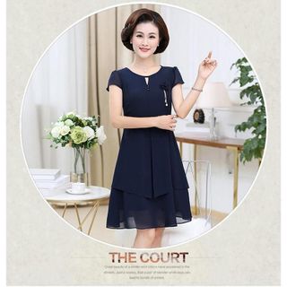 Đầm trung niên dự tiệc sang trọng cho mẹ bigsize phong cách Hàn Châu cao cấp che khuyết điểm đẹp L04 Nữ Dress