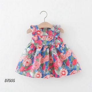 Váy hoa bé gái 100% lụa mango cao cấp, mềm mại, Đầm kiểu bé gái tay ngắn dáng xòe,lưng chun - VAY6