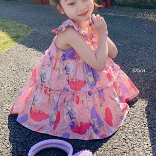 Váy hoa bé gái 100% lụa mango cao cấp, mềm mại, Đầm kiểu bé gái tay ngắn dáng xòe,lưng chun - VAY4