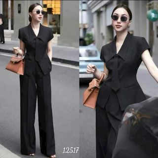 Set áo gile + quần dài tây, chất liệu cotton lạnh mềm mại, dày dặn, set công sở thanh lịch, sang trọng HN8