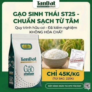 Gạo sinh thái ST25 Tấn Đạt 5kg - Chuẩn sạch từ tâm