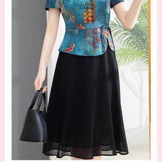 Đầm trung niên WOBE cho mẹ bigsize cao cấp dự tiệc sang trọng thiết kế dáng xoè đẹp P10 TÍM Nữ Dress