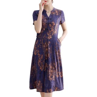 Đầm trung niên dành tặng mẹ, chất liệu lụa mềm mại, thiết kế dáng suông che khuyết điểm đẹp - P11 Nữ Dress