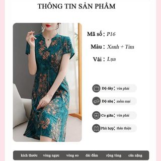 Đầm trung niên dành tặng mẹ, chất liệu lụa mềm mại, thiết kế dáng suông che khuyết điểm đẹp - P11 Nữ Dress