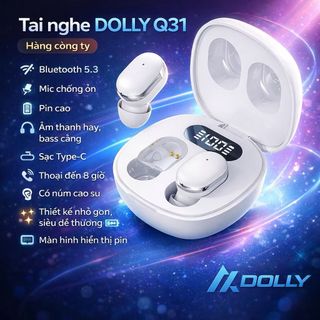 Tai nghe bluetooth DOLLY Q31  Hàng Công Ty, Thiết Kế Đẹp Mắt, âm thanh hay,Tích hợp Mic chống ồn