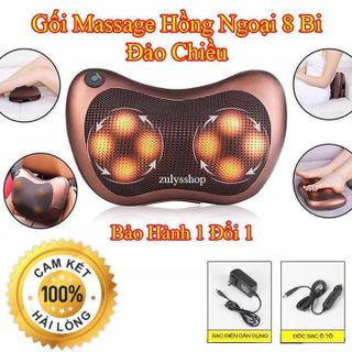 Gối Massage Hồng Ngoại 8 Bi 2 Chiều Cao Cấp - Massage Cổ Vai Gáy Công Nghệ Nhật Bản