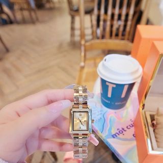 VALENTINE ĐỒNG HỒ NỮ CAO CẤP TONY BUCH DEMI VÀNG MẶT CHỮ NHẬT NIỀNG THÉP FULLBOX TÚI