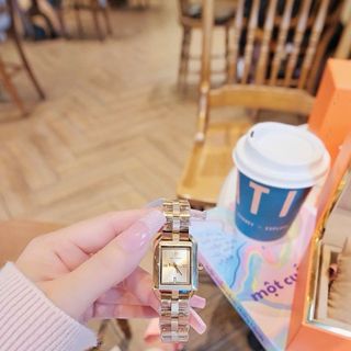 VALENTINE ĐỒNG HỒ NỮ CAO CẤP TONY BUCH DEMI VÀNG MẶT CHỮ NHẬT NIỀNG THÉP FULLBOX TÚI