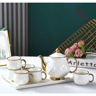 Bộ Bình 6 Cốc Khay Thấp Sọc Trắng Rẻ L8-53 (THÙNG 10B)