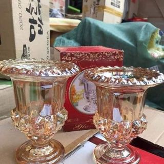 Lọ Hoa Thủy Tinh Phật Thủ 9025-3 HA Vàng Nhỏ (THÙNG 24C)