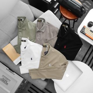 Áo Polo Tay dài nam.  Chất vải qique cotton co giản thoải mái.