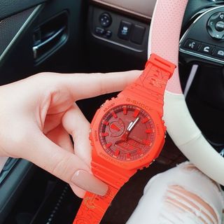 SĂN SALE CUỐI NĂM ĐỒNG HỒ ĐIỆN TỬ CAO CẤP KASIO DÂY CAO SU ĐỎ MẶT BO GÓC FULLBOX