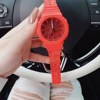 SĂN SALE CUỐI NĂM ĐỒNG HỒ ĐIỆN TỬ CAO CẤP KASIO DÂY CAO SU ĐỎ MẶT BO GÓC FULLBOX