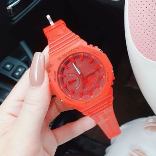 SĂN SALE CUỐI NĂM ĐỒNG HỒ ĐIỆN TỬ CAO CẤP KASIO DÂY CAO SU ĐỎ MẶT BO GÓC FULLBOX
