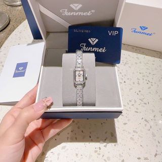 QUÀ VALENTINE ĐỒNG HỒ NỮ CHÍNH HÃNG FUNMEI F2075 MẶT CN ĐÍNH ĐÁ SWAROSKI FULLBOX TEM HÃNG