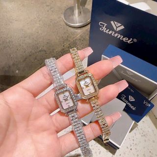 QUÀ VALENTINE ĐỒNG HỒ NỮ CHÍNH HÃNG FUNMEI F2075 MẶT CN ĐÍNH ĐÁ SWAROSKI FULLBOX TEM HÃNG