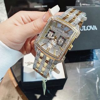 ĐỒNG HỒ NAM SIÊU CẤP BUVALO DEMI VÀNG MẶT CHỮ NHẬT ĐÍNH ĐÁ FULLBOX