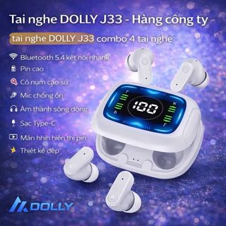 Tai Nghe bluetooth DOLLY J33,hàng Công Ty combo 4 chiếc tai nghe,MH hiện thị,không lo chờ sạc pin