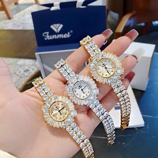 QUÀ VALENTINE ĐỒNG HỒ NỮ CHÍNH HÃNG FUNMEI F2054 ĐÍNH SWAROSKI FULLBOX TEM HÃNG