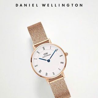 ĐỒNG HỒ NỮ CAO CẤP D WELLINGTON ROMAN DÂY LƯỚI MẶT TRÒN HỘP NƠ TEM