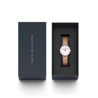 ĐỒNG HỒ NỮ CAO CẤP D WELLINGTON ROMAN DÂY LƯỚI MẶT TRÒN HỘP NƠ TEM