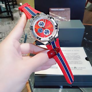 SĂN SALE CUỐI NĂM ĐỒNG HỒ NAM SIÊU CẤP MAURIC CHONOGRAP AIKON DÂY DA